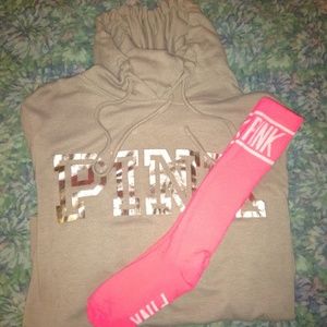 Victoria Secret pullover with PINK socks